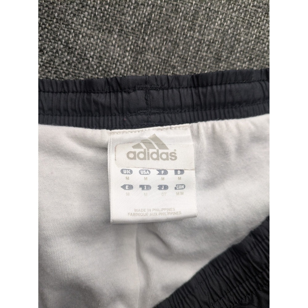 Adidas Track Jogger Y2K Pants Medium Men Black Baggy Striped Windbreaker Gym - Picture 4 of 8